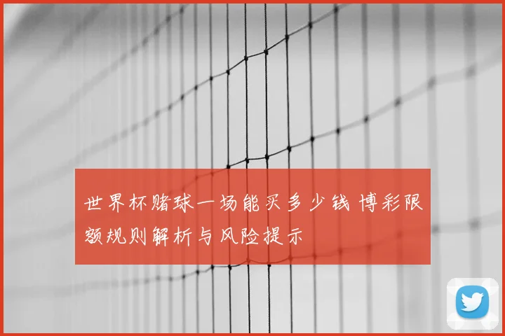 世界杯赌球一场能买多少钱 博彩限额规则解析与风险提示